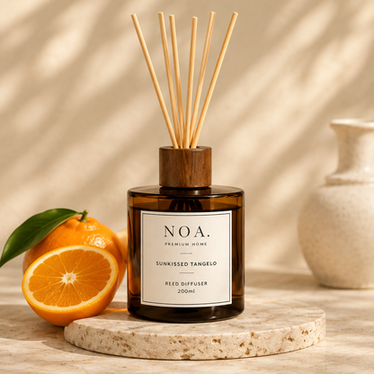 200ml round Sunkissed Tangelo diffuser with reeds