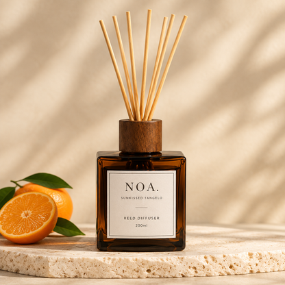 200ml square Sunkissed Tangelo diffuser with reeds