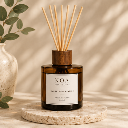 Eucalyptus Reverie 200ml round diffuser with reeds